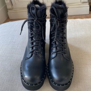 Anthropologie and Free People BNWT Bibi Lou Black Combat Boots. Comfortable ♥️♥️